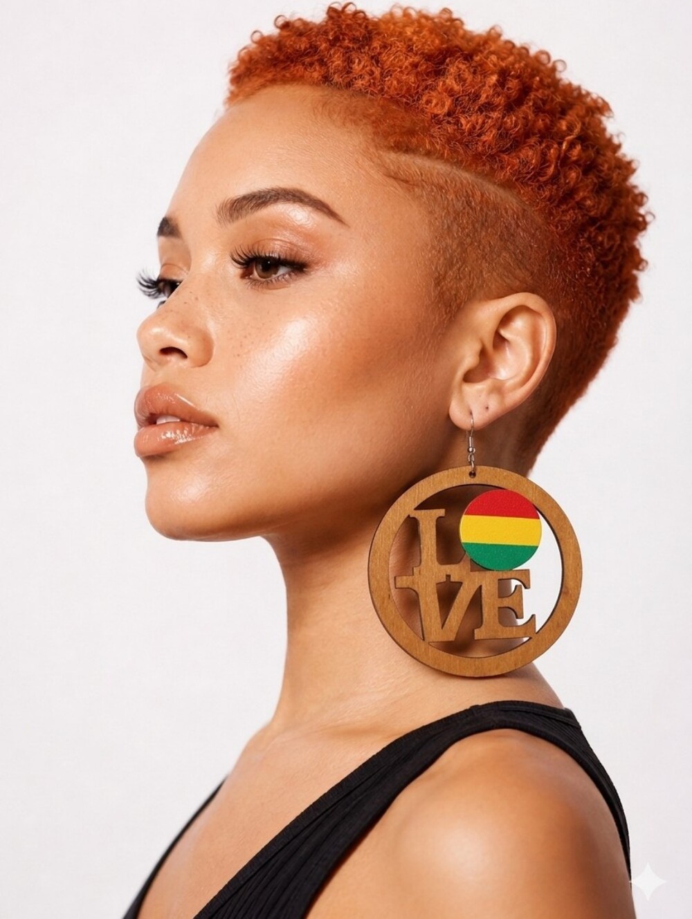 Rasta LOVE Wooden Round Earrings